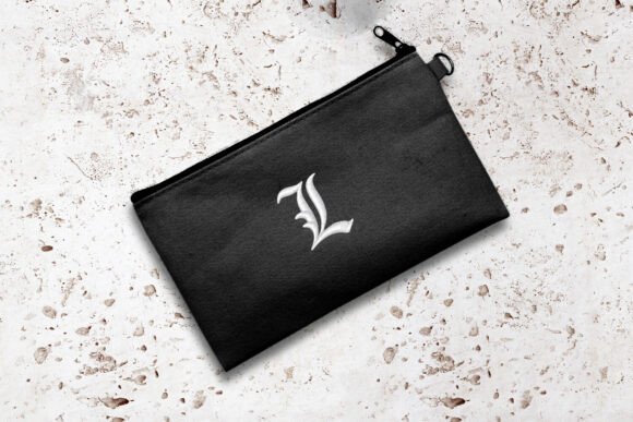 Blackletter L Mini Embroidery: A Bold Accent for Boutique Apparel