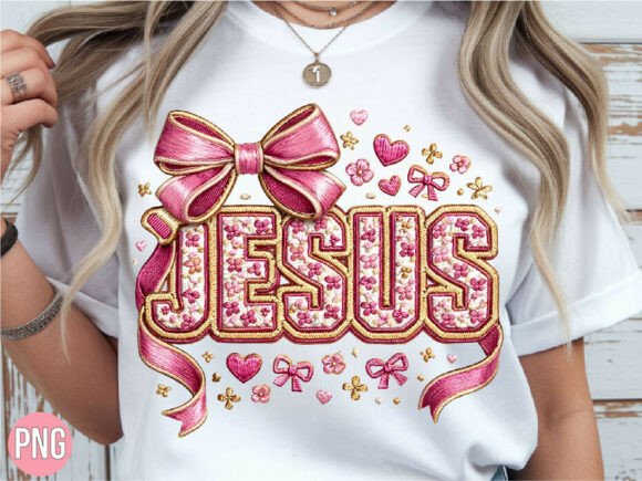Review: Jesus Embroidery Pink Flower Bow PNG for Holiday Gifts