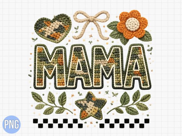 Review: Mama Camo Crochet Embroidery Style PNG