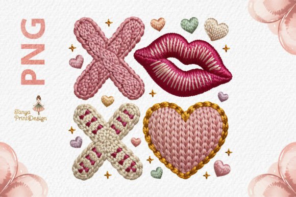 Review: Valentine Knit XOXO Embroidery PNG for Holiday Sales